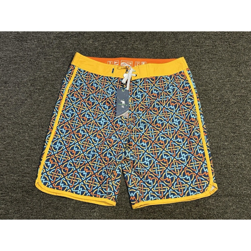 William Murray Golf Beach Action Shorts Men's 32 Yellow Multi Colored NEW NWT